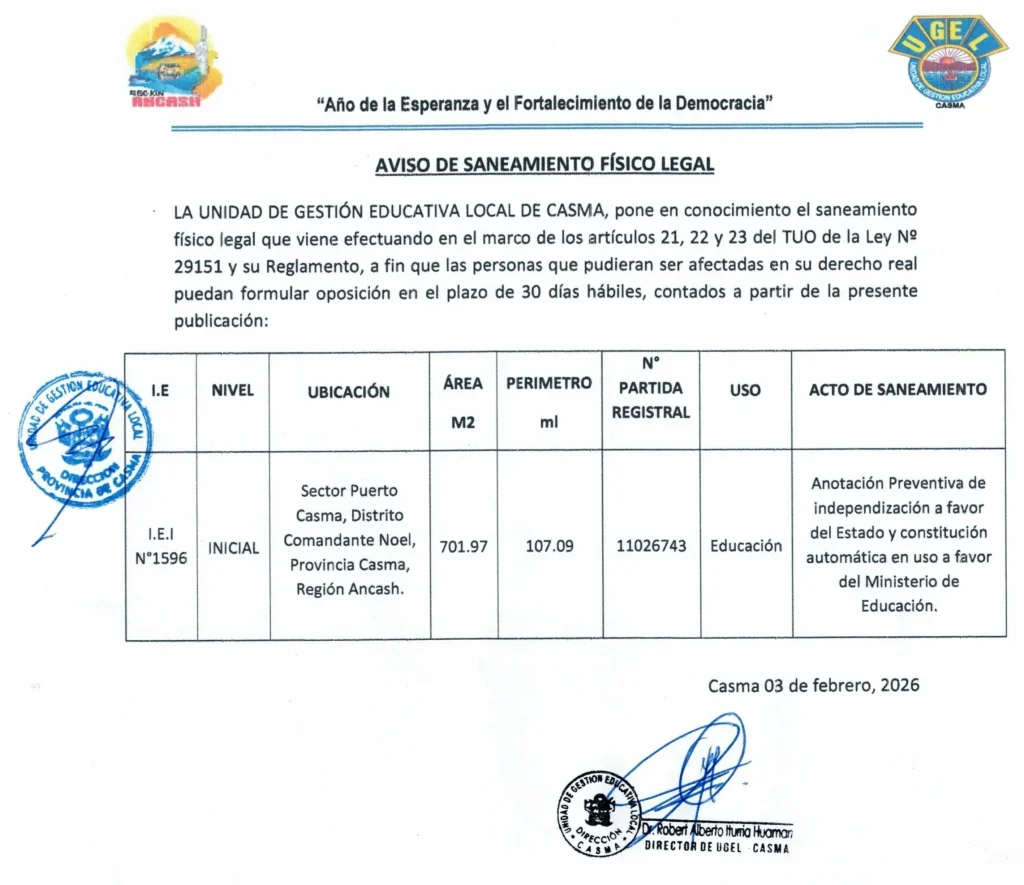 popup inicio aviso de saneamiento fÍsico legal